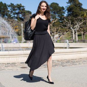 Betabrand Zip Off Black Travel Skort XL
